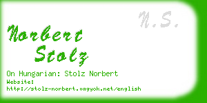 norbert stolz business card